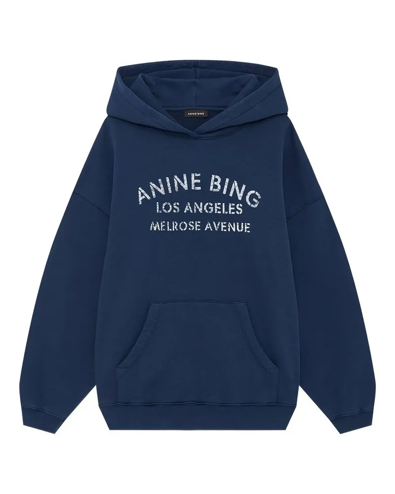 Anine Bing Harvey Sweatshirt Melrose Stencil - Navy Blau