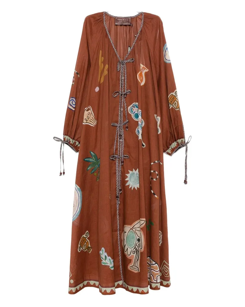 ALEMAIS Laurence Tie Front Shirtdress Braun