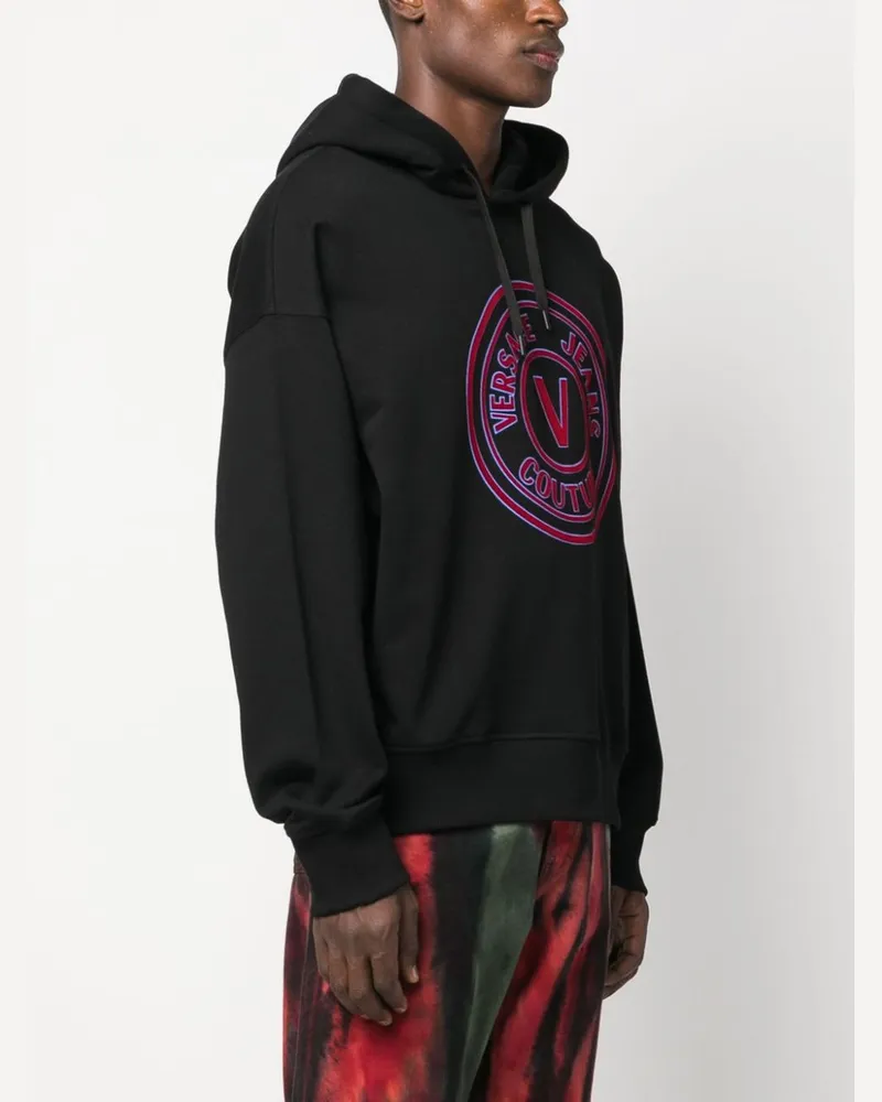 Versace Jeans V-Emblem Flock Sweatshirts 75gaii04cf00i Schwarz