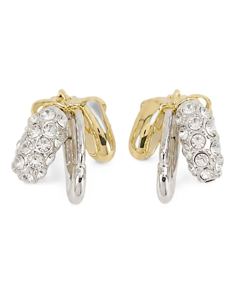 Simone Rocha Stacked Rhinestone Hoop Earrings Gold