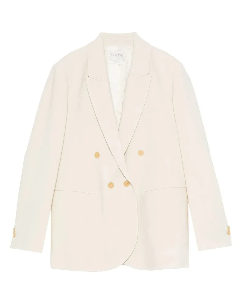 forte_forte Wool Viscose Twill Regular Jacket Weiß
