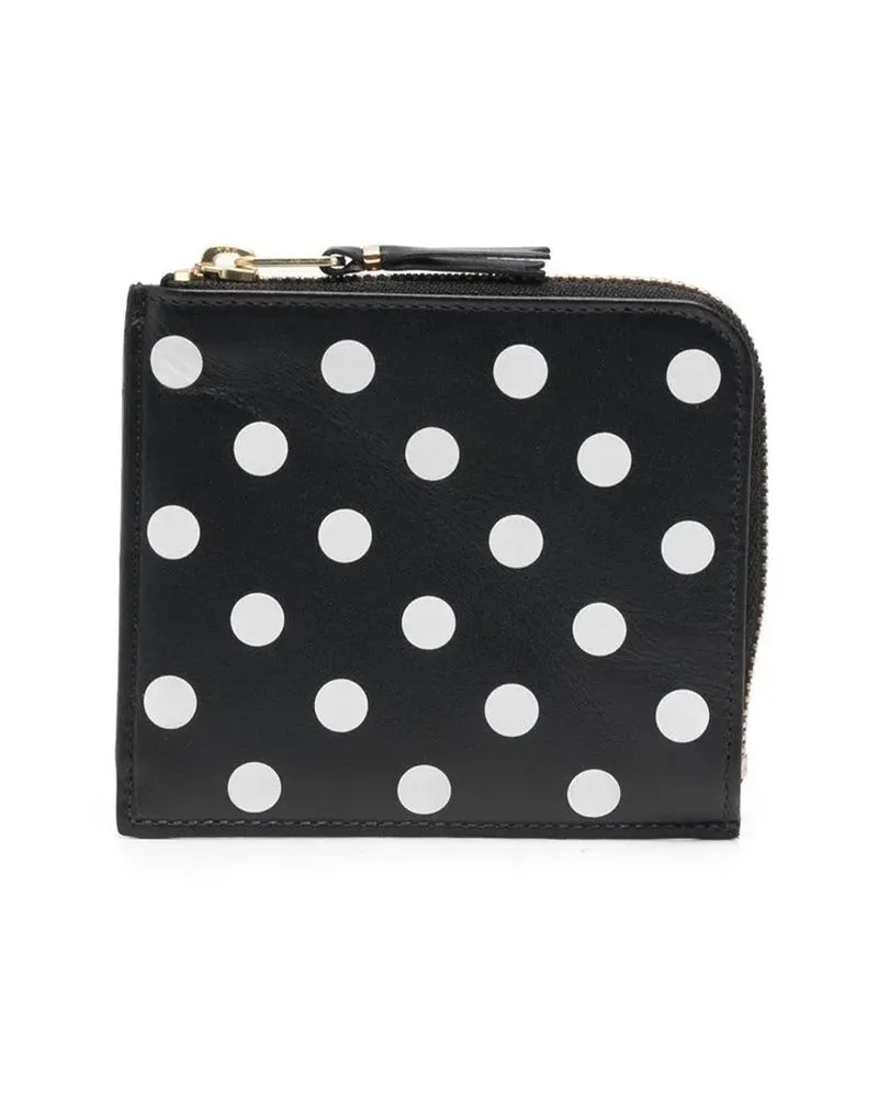 Comme des Garçons Zip Around Wallet Pois Sa3100pd Schwarz