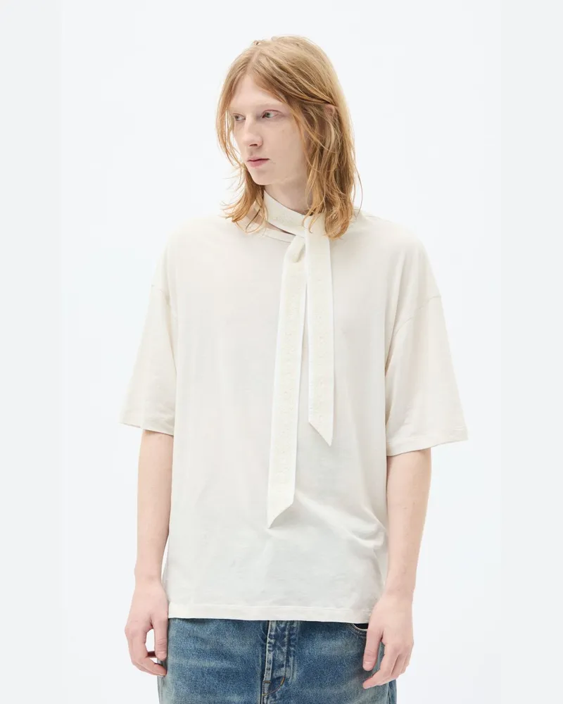 Ann Demeulemeester High Comfort T-shirt With Detachable Collar With Weiß