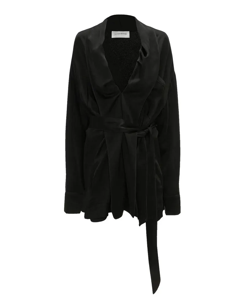 Victoria Beckham Wrap Detail Mini Dress Schwarz