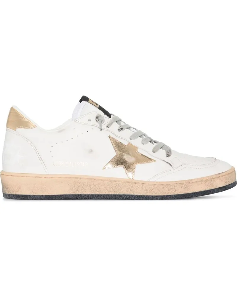 Golden Goose Ballstar Leather Upper Laminated Star And Heel Weiß
