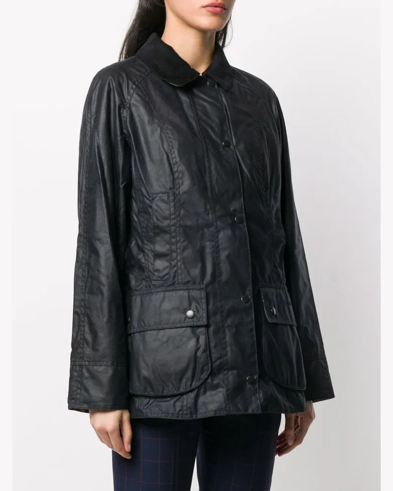 Barbour Beadnell Wax Jacket Blau