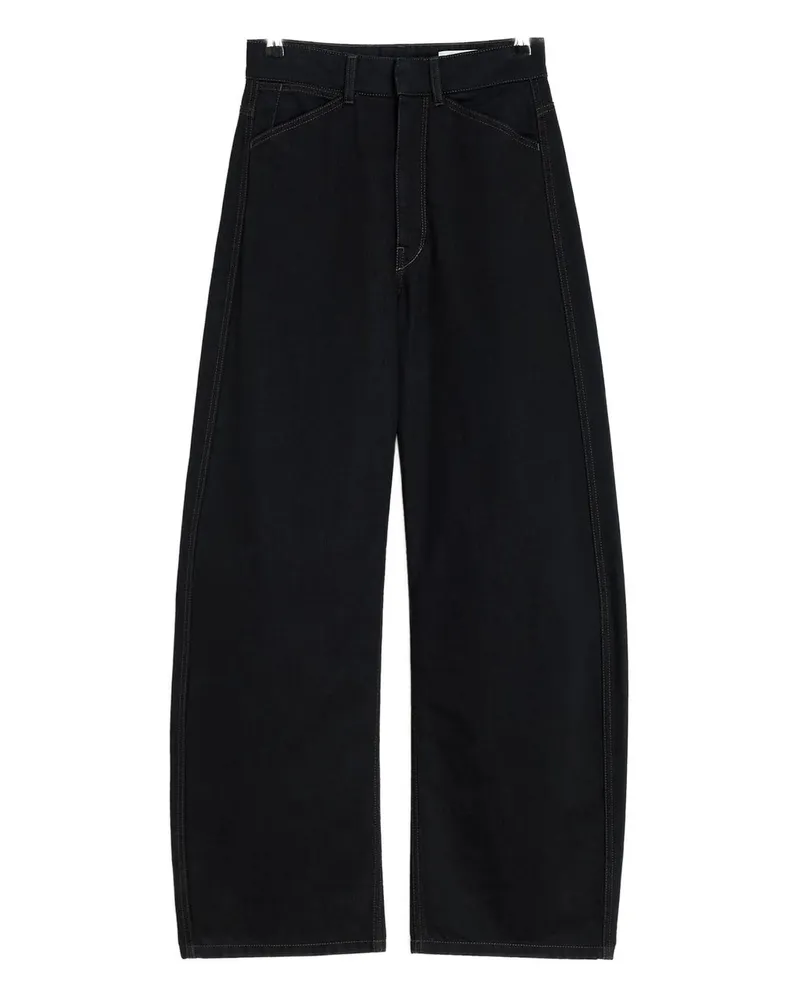 Christophe Lemaire High Waisted Curved Pants Schwarz