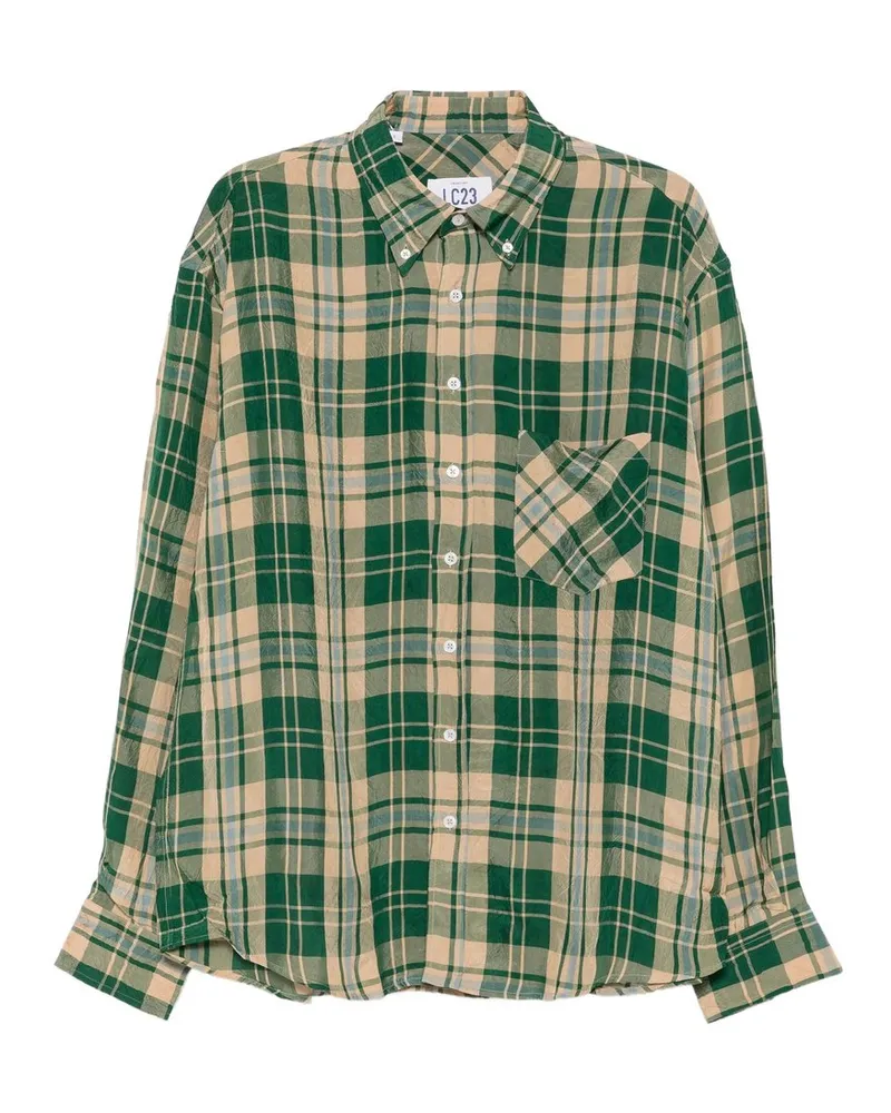 LC23 Viscose Check Shirt Grün