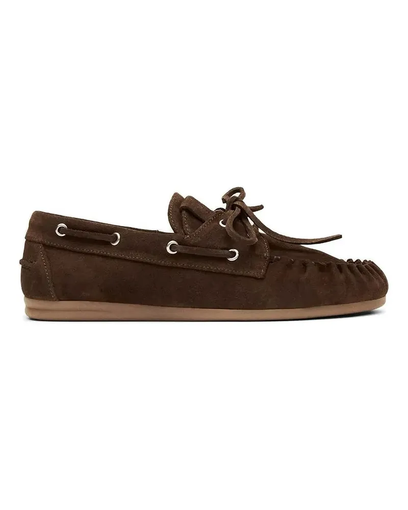Alohas Rowan Suede Brown Leather Loafers Braun