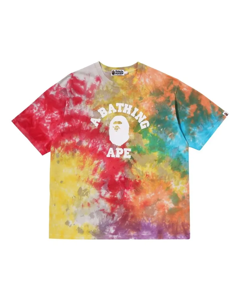 BAPE Tie Dye College Relaxed Fit Tee m Mehrfarbig