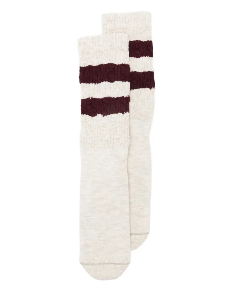 Golden Goose Socks High Rib/stripes/ripped Grau