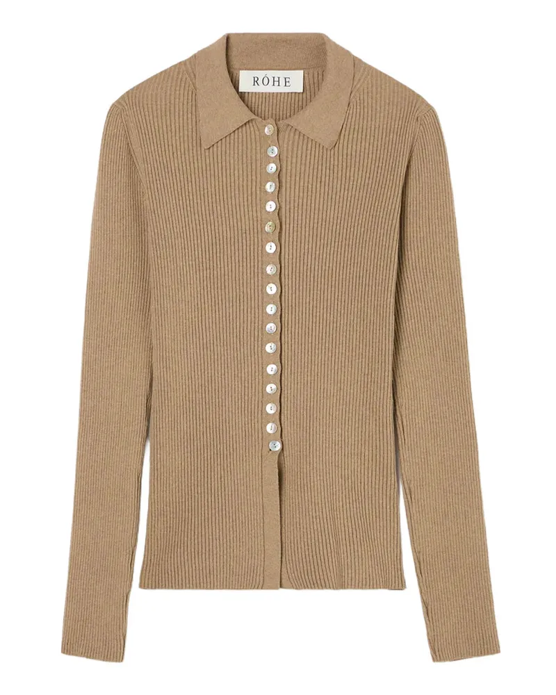 Róhe Elongated Rib Cardigan 41823302 Beige
