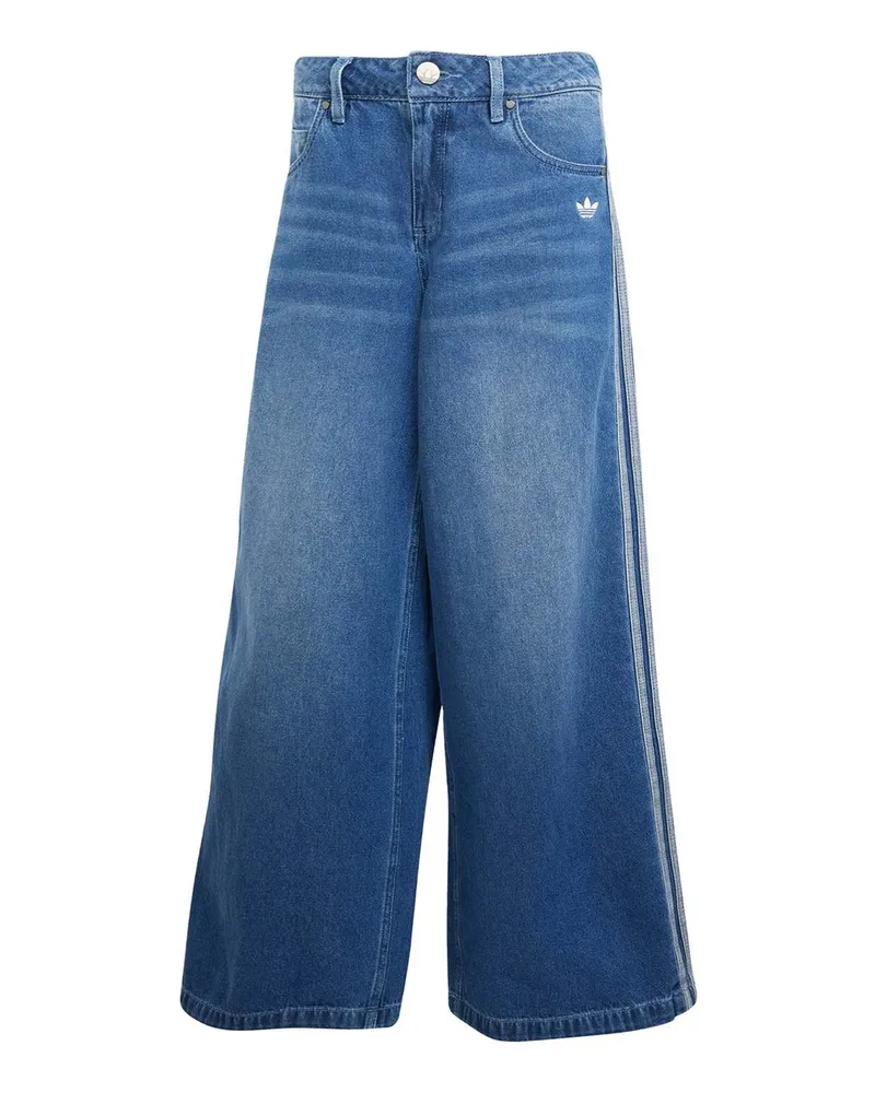 adidas Denim Wide Pant Blau