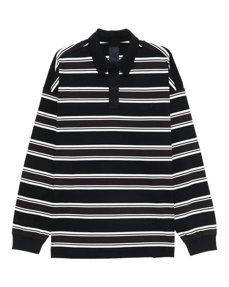 JUUN.J Stripe Over Fit Polo Long Sleeve Blau