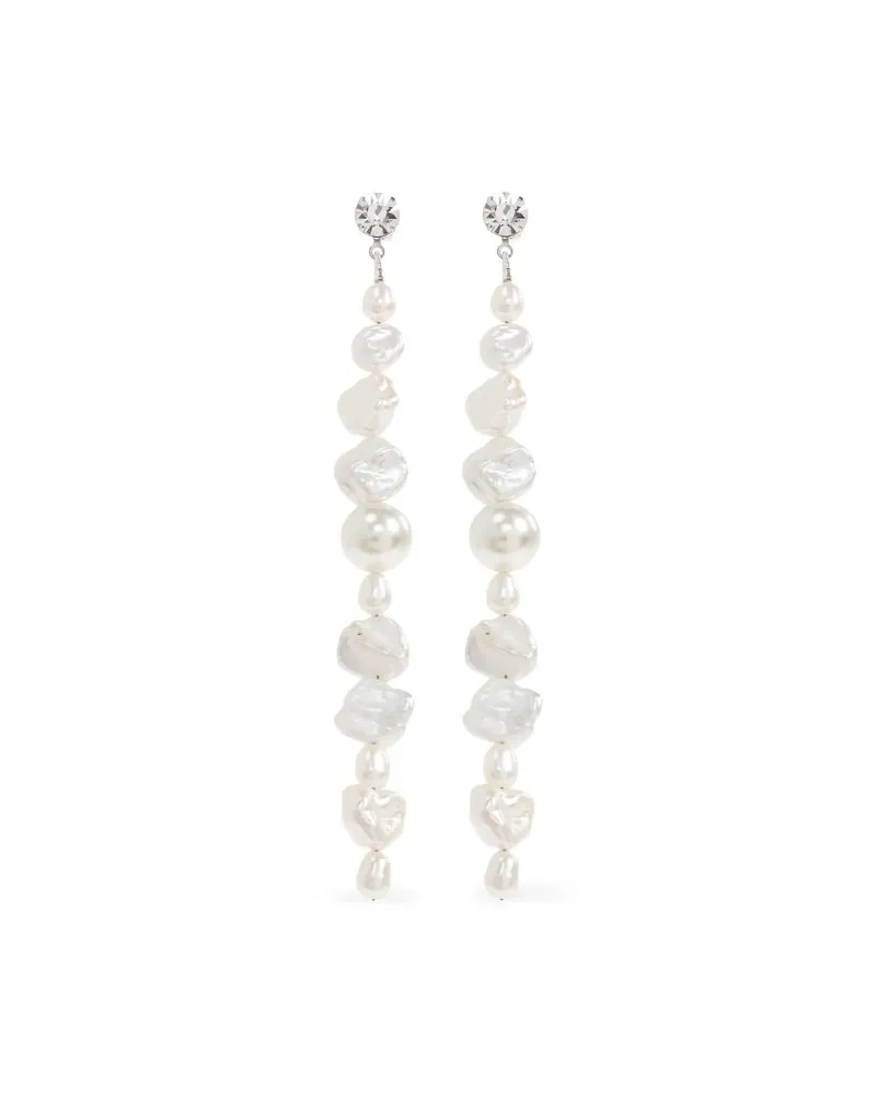 forte_forte Pearl Pendent Earrings Weiß