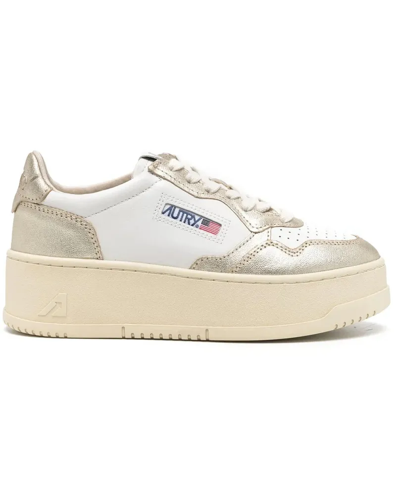 AUTRY Platform Low Woman Leat/leat Weiß