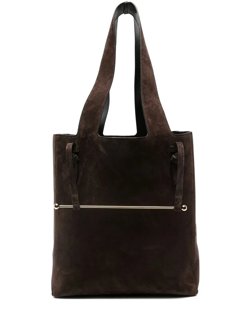 Strathberry Melody Tote Suede Suede Chocolate Braun