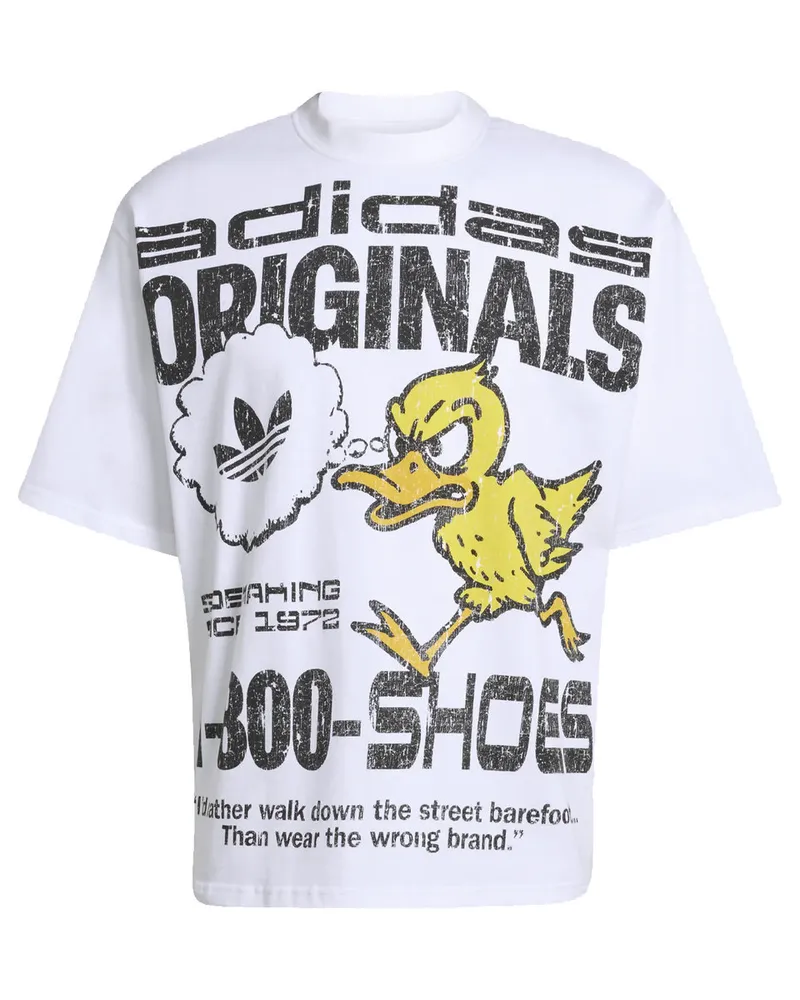 adidas Duck Gfx Tee Bianco Weiß