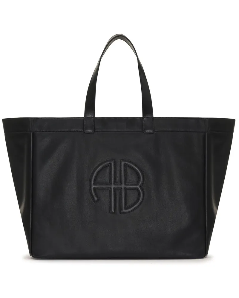 Anine Bing Large Rio Tote  Black Recycled Leather Schwarz