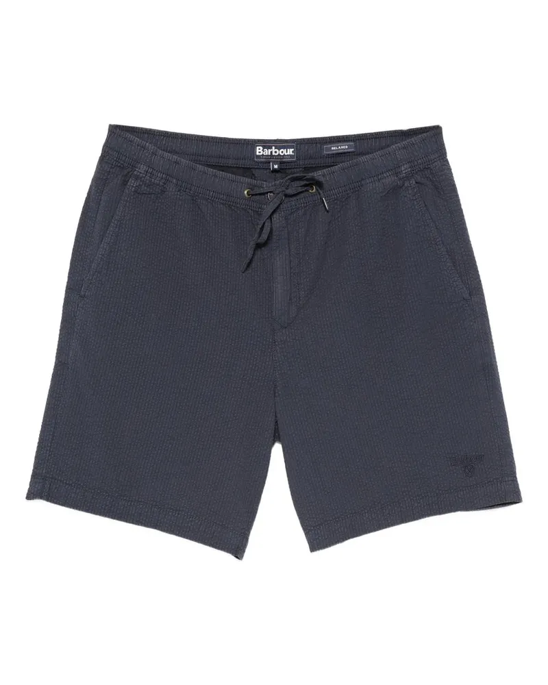 Barbour Seersucker Relaxed Short Blau