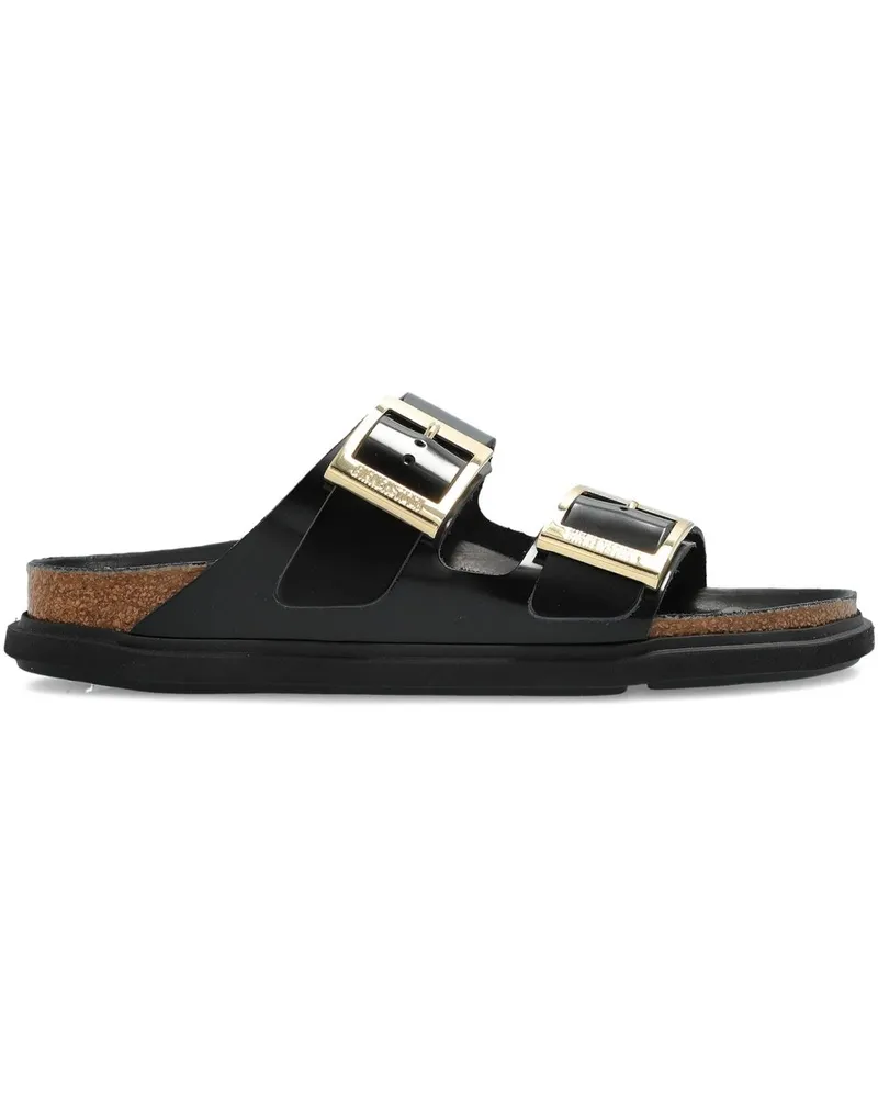 Birkenstock Arizona db Shine Black, Natural Leather Schwarz