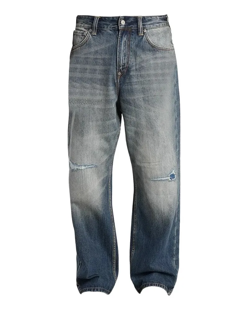 Evisu ej Pink Daikoku Ripped Jeans Blau