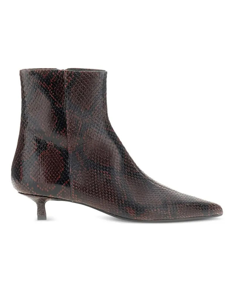aeyde Sofie Snake Print Calf Leather Port Braun