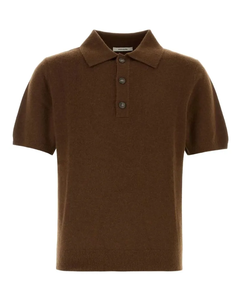 Entire Studios Short Sleeve Knit Polo Braun