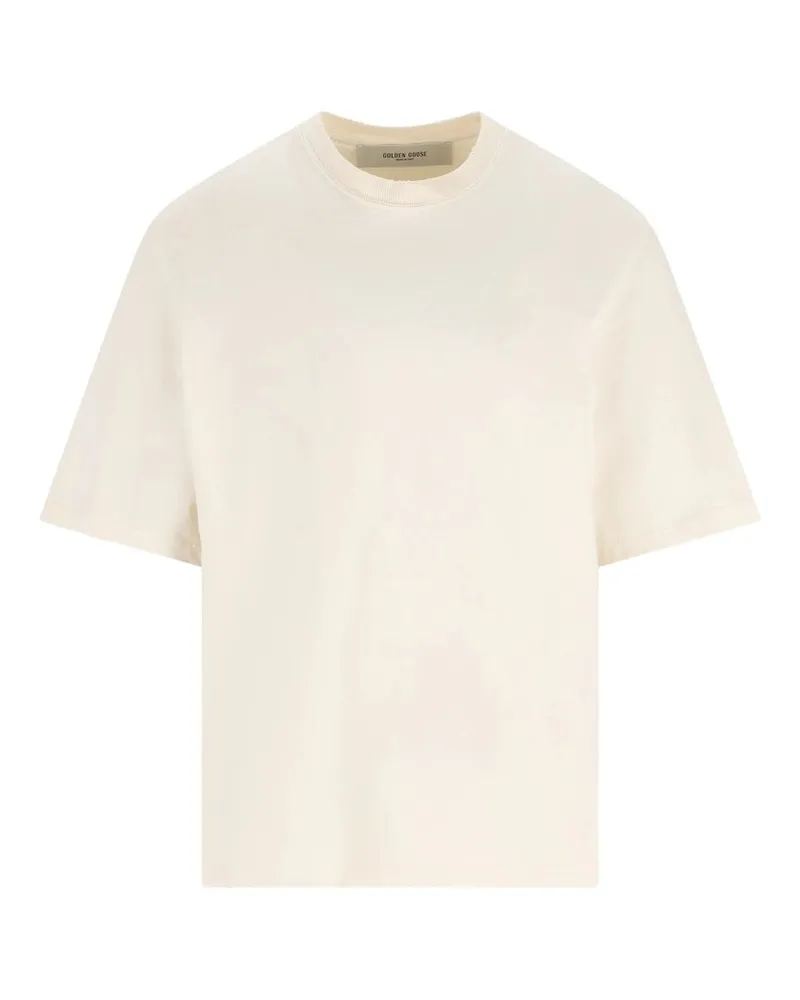 Golden Goose Relaxed Fit T-shirt Cotton Jersey Logo Patch Weiß