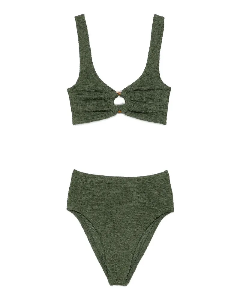 Hunza G Nadine Bikini Metallic Crinkle Grün