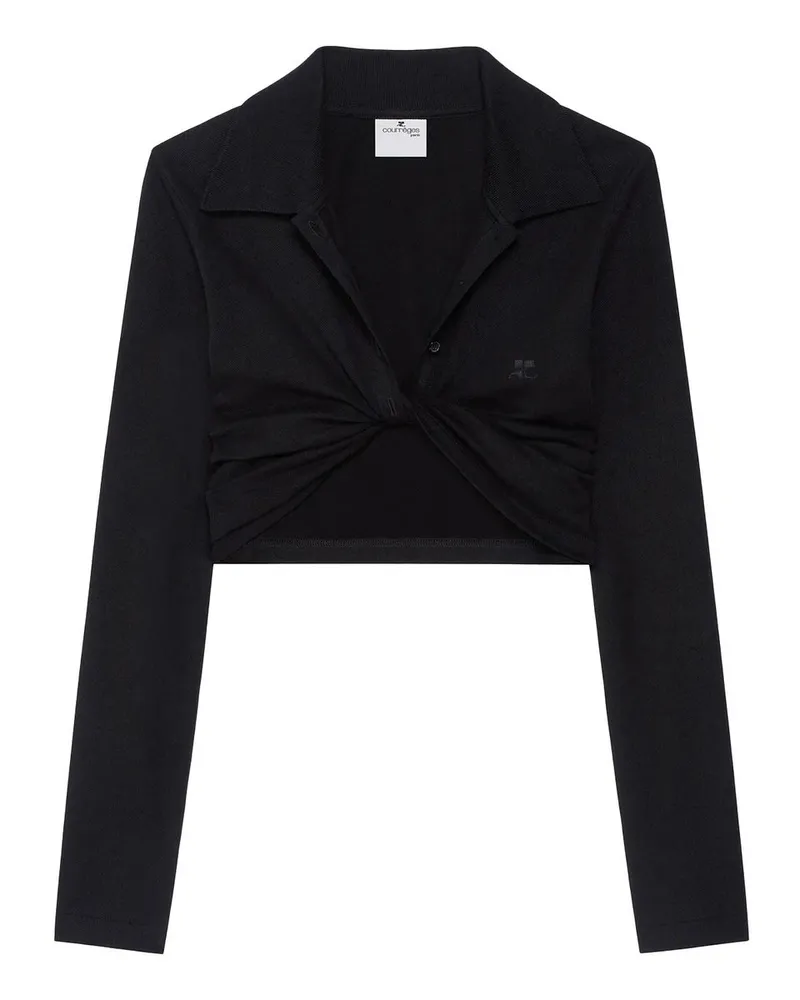 Courrèges Polo Pique Schwarz