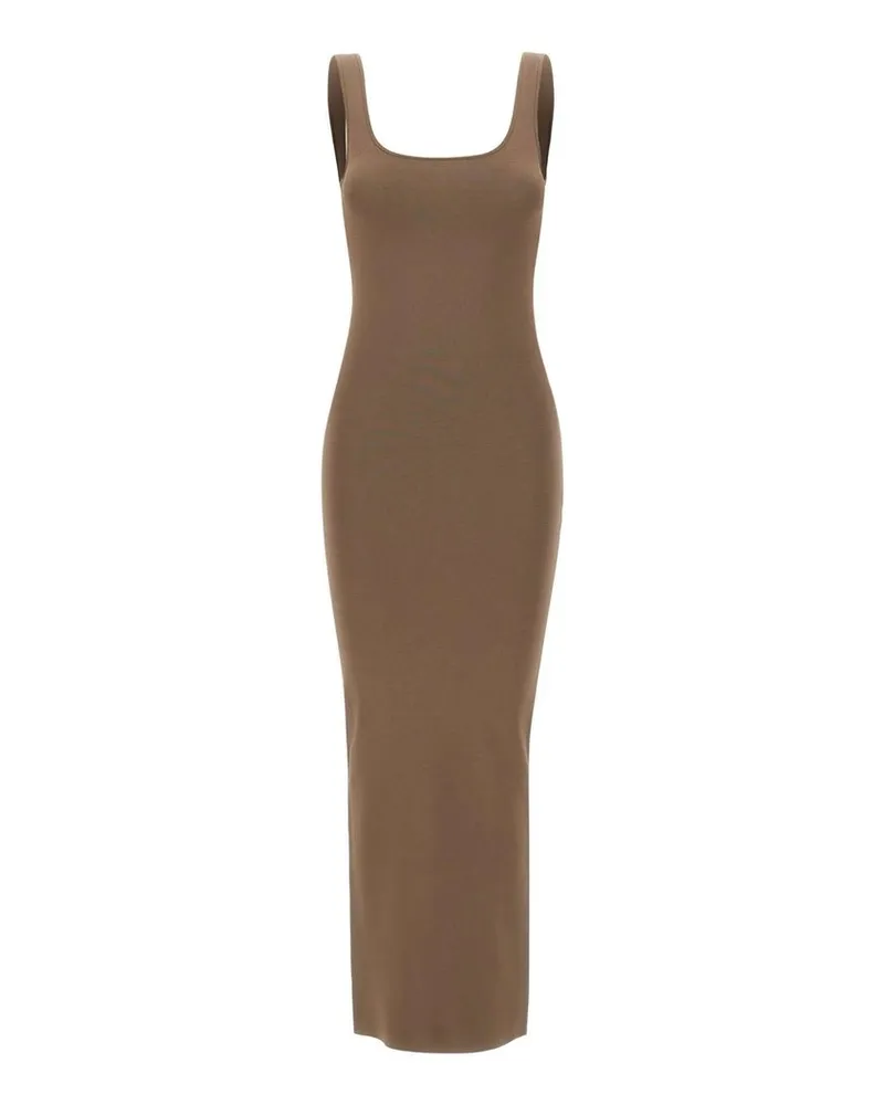 Entire Studios Square Neck Knit Midi Braun