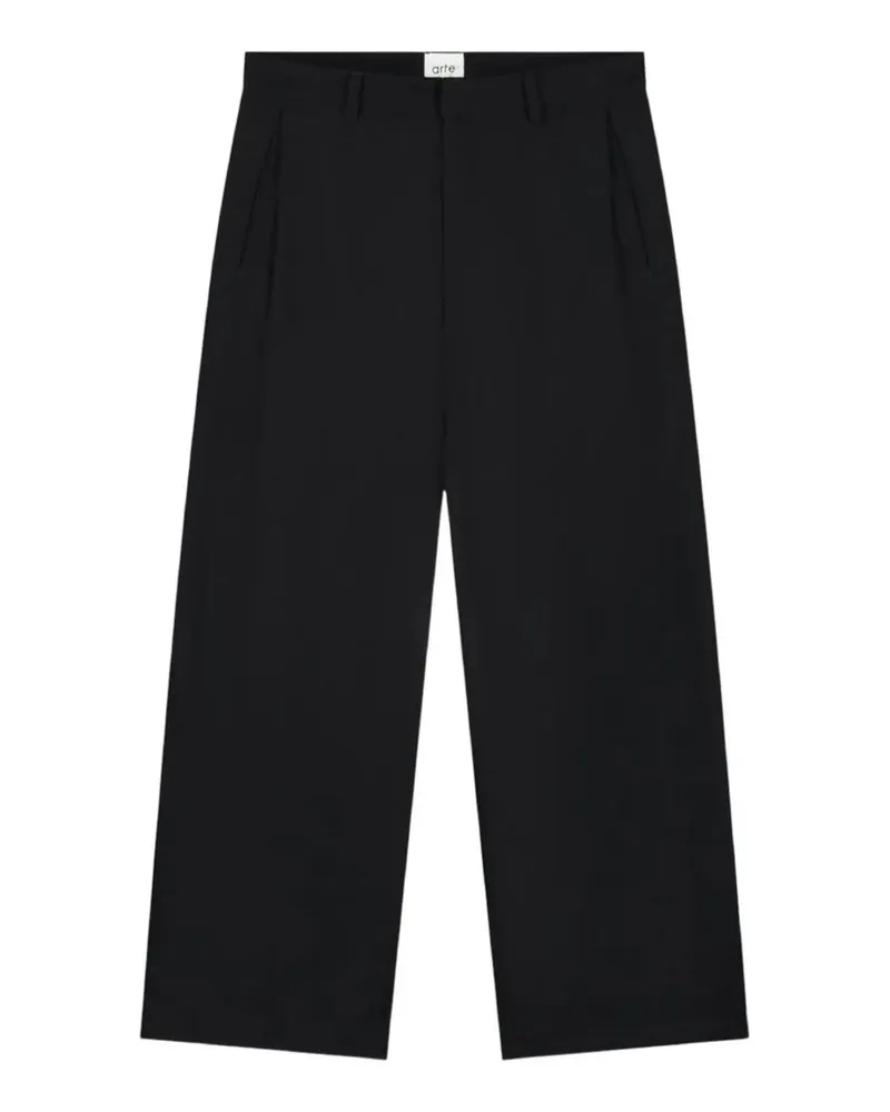 Arte Antwerp Wool Pleated Gallery Pants Schwarz