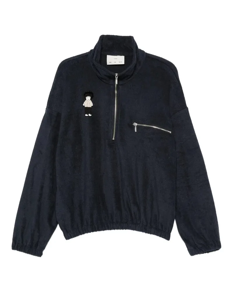 Song For The Mute Zip Funnel Pullover Blau
