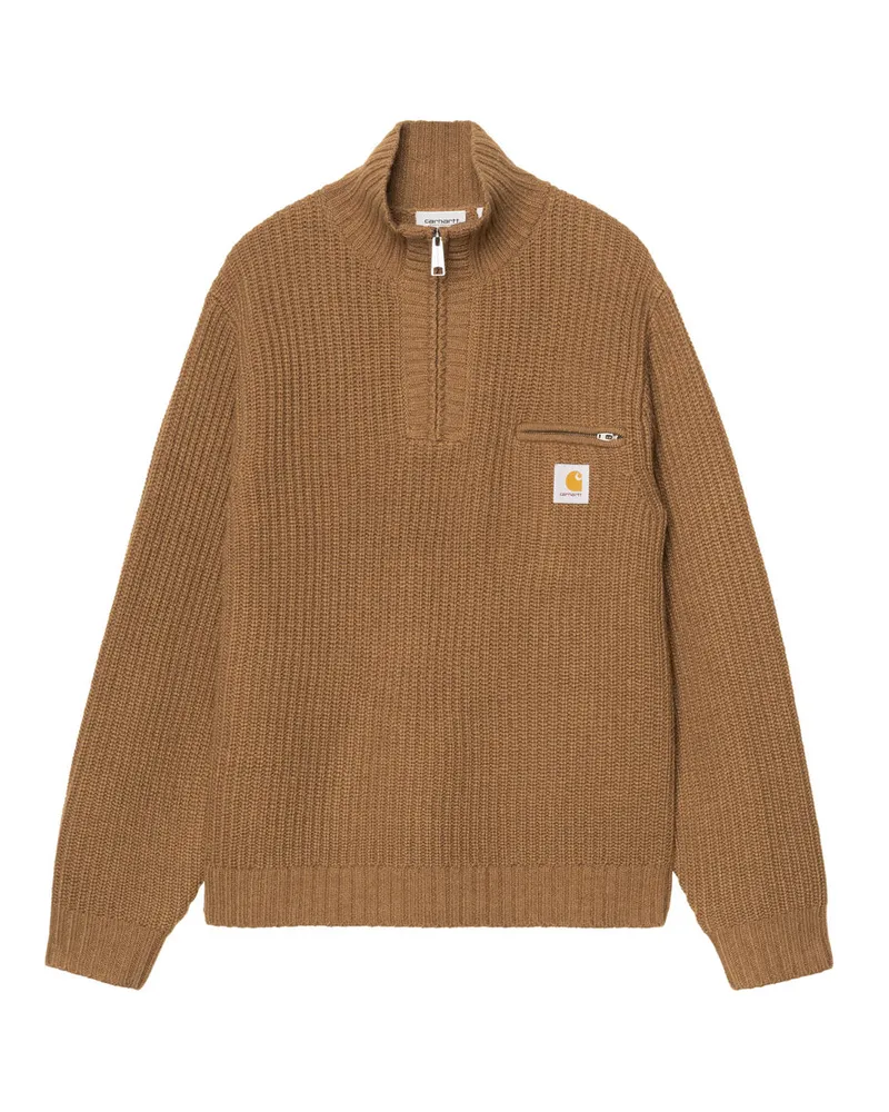 Carhartt WIP Detroit Half Zip Sweater Braun