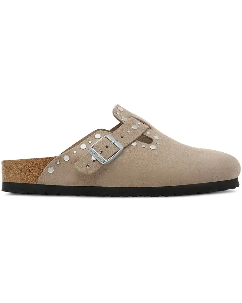 Birkenstock Boston Rivet Taupe, Suede Leather Grau