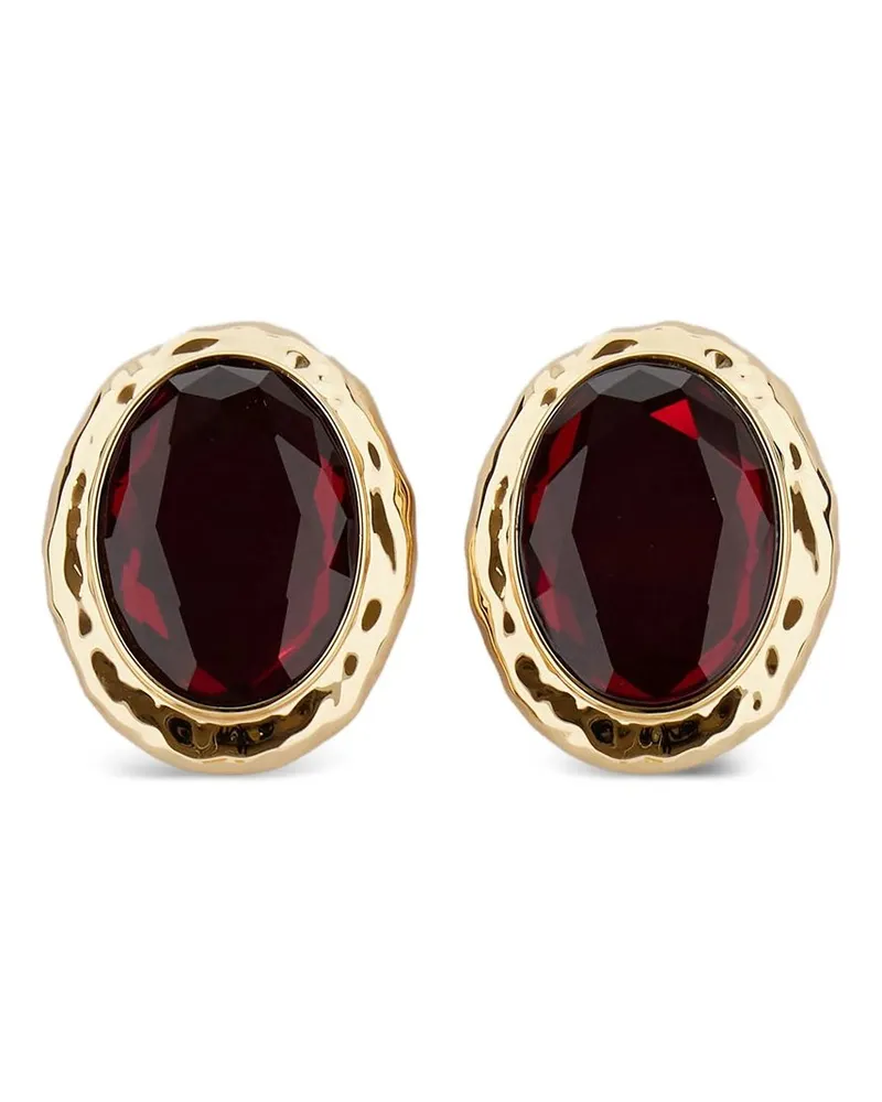 Self-Portrait Hammered Gold Red Earrings Rot