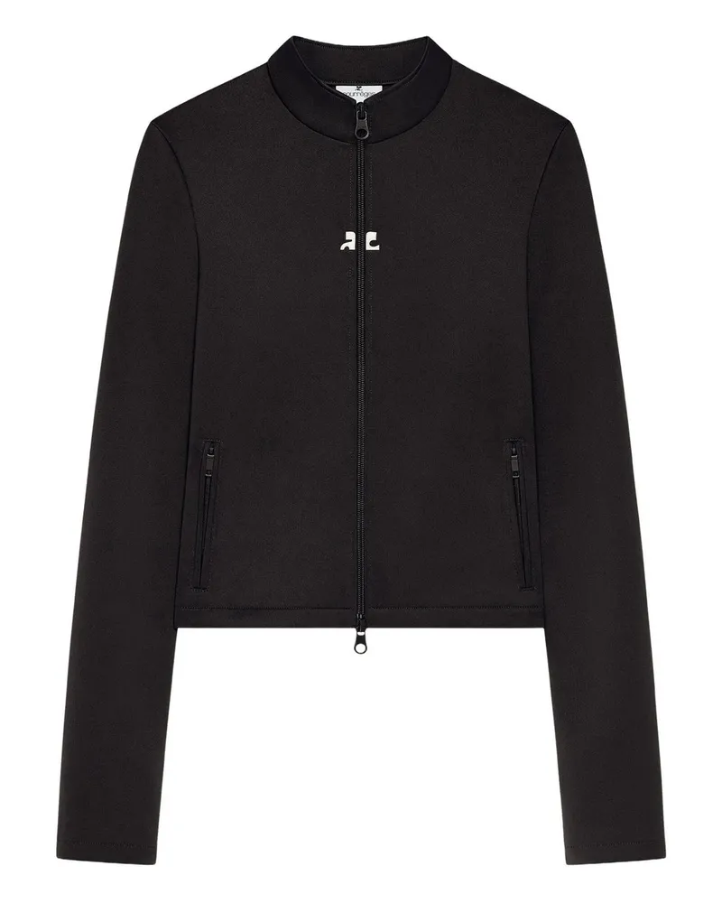 Courrèges Biker Tracksuit Interlock Jacket Schwarz