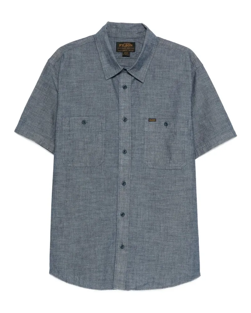 Filson S/s Embroidered Chambray Shirt Blau