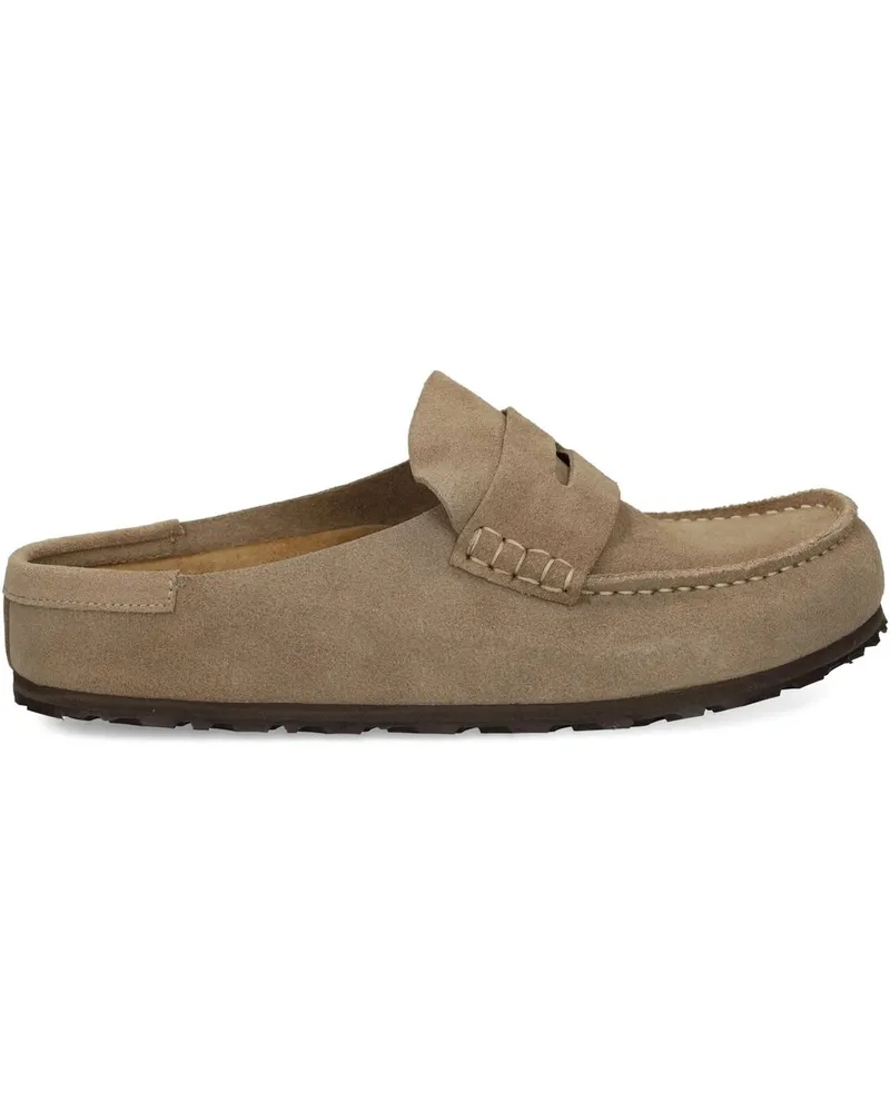 Birkenstock Naples Wrapped Taupe, Suede Leather Grau