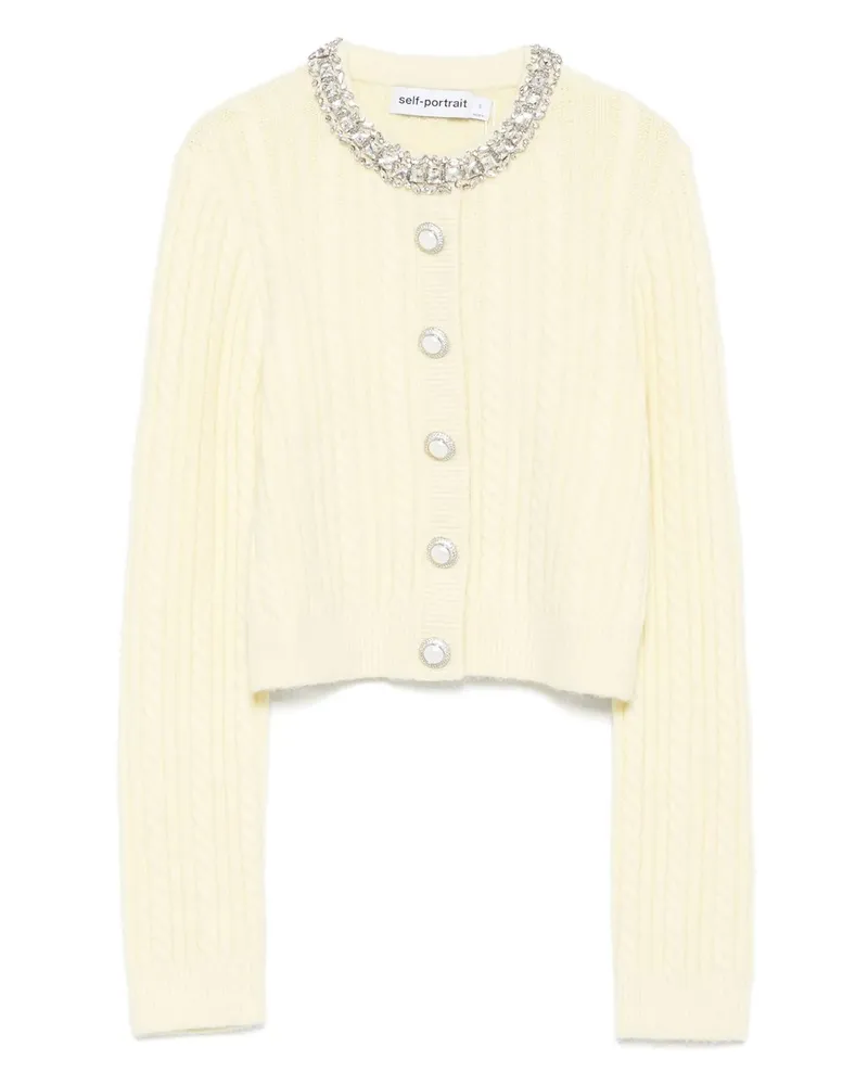Self-Portrait Yellow Alpaca Cardigan Gelb