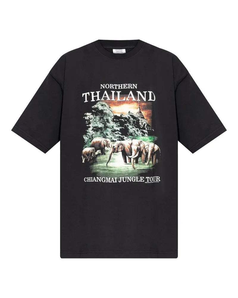 VETEMENTS Thailand Tourist T-shirt Schwarz