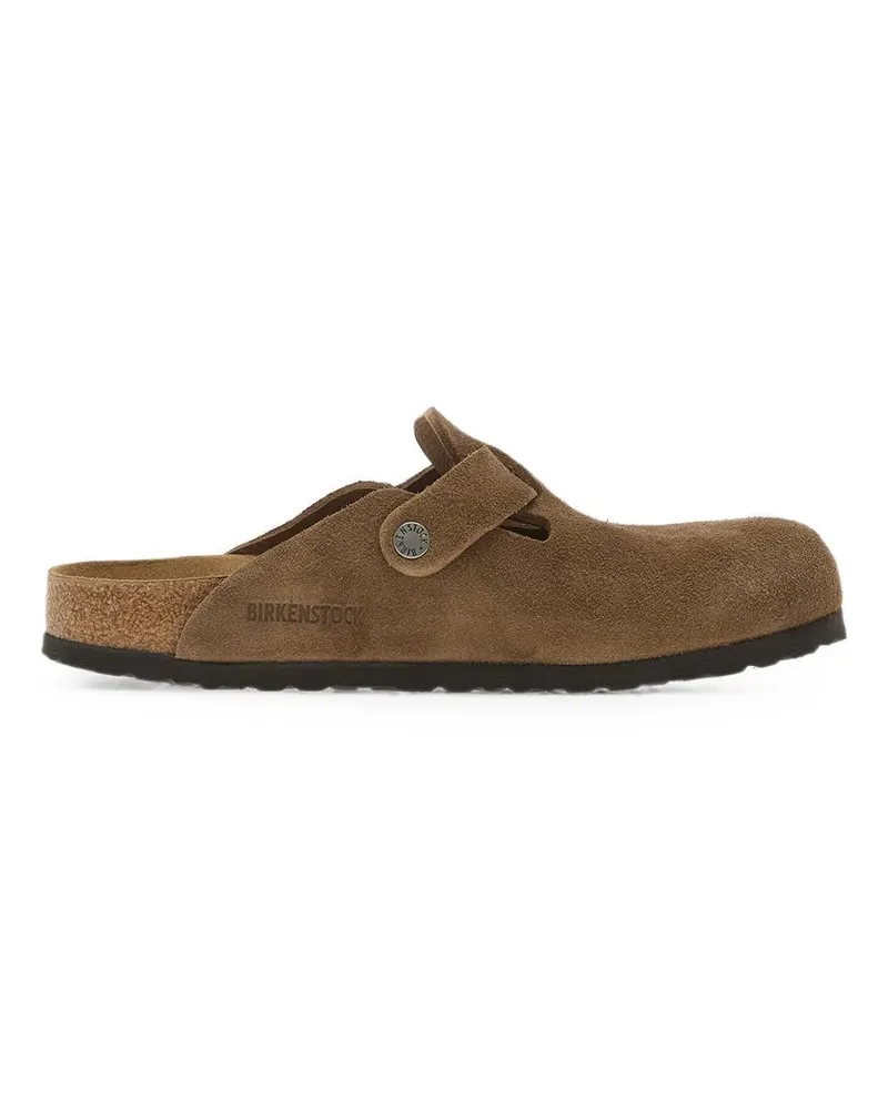 Birkenstock Boston Dark Tea, Suede Leather Braun