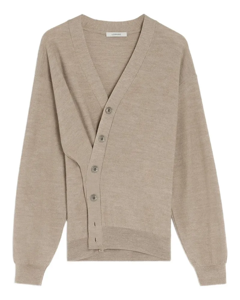 Christophe Lemaire Relaxed Twisted Cardigan Beige