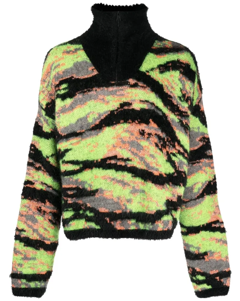 ERL Unisex Jacquard Tiger Pullover Strick 06n007 Mehrfarbig