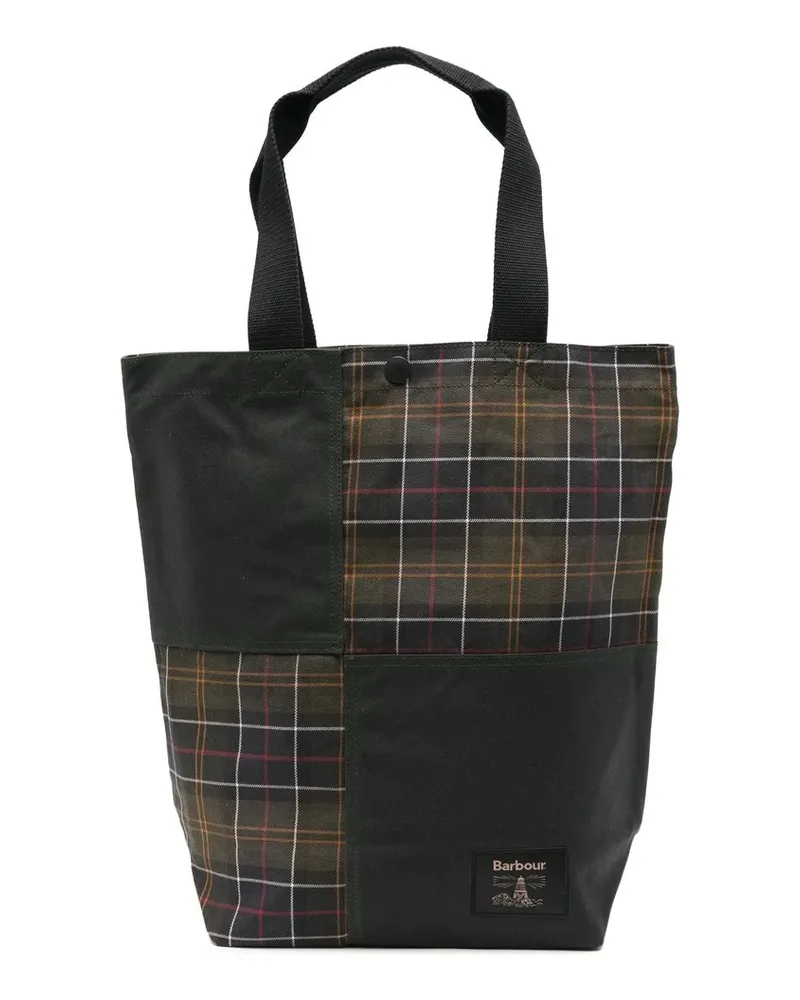 Barbour Field Patchwork Tote Bag Grün