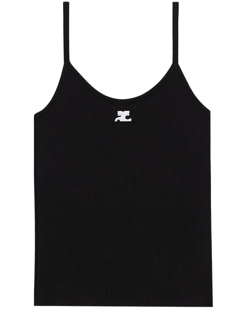Courrèges Reedition Knit Tank Top Schwarz