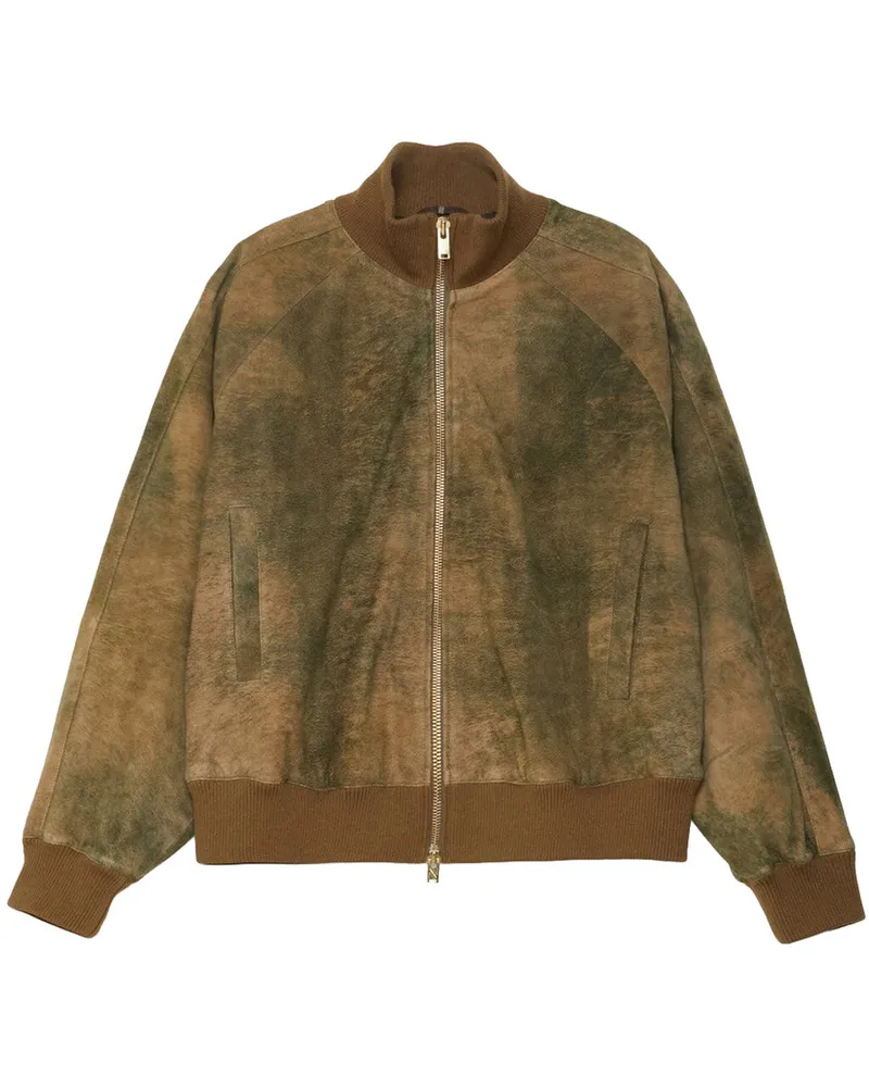 Baracuta Antique Suede Track Jacket Brcps1177 Grün