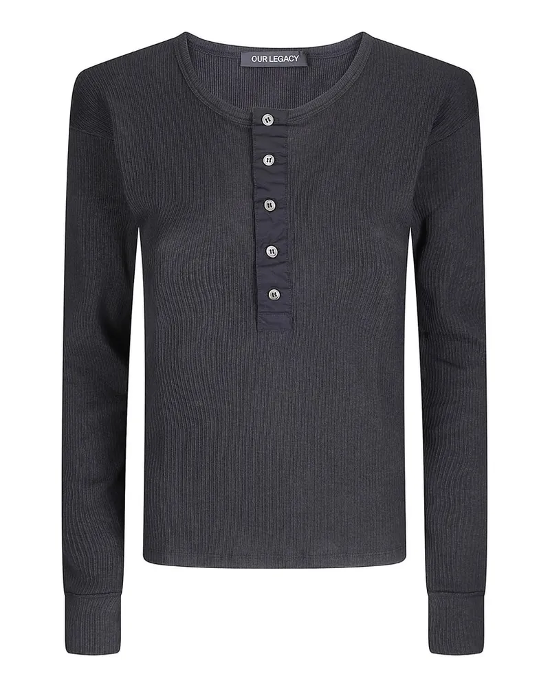Our Legacy Gentle Henley Longsleeve Schwarz