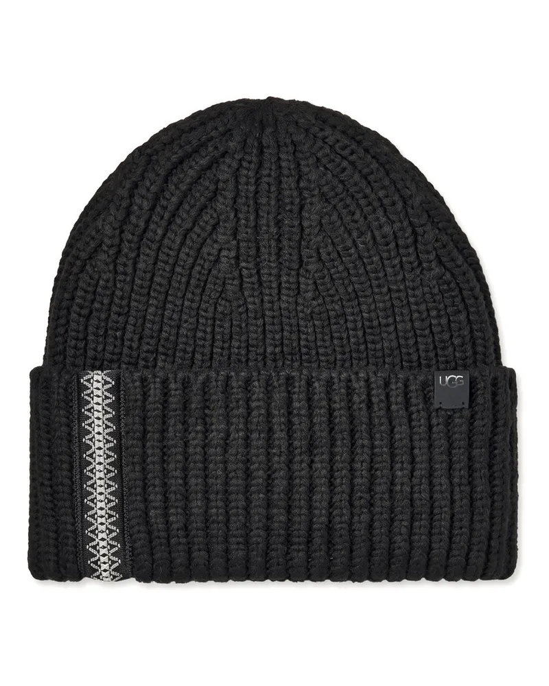UGG Chunky Rib braid Beanie Schwarz